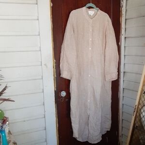 Pomander Tuckernuck Beige V-Neck Dress SZ XL NWOT